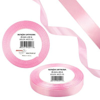 Wstążka satynowa 25mmx32m Baby Pink WS25-93 Brewis